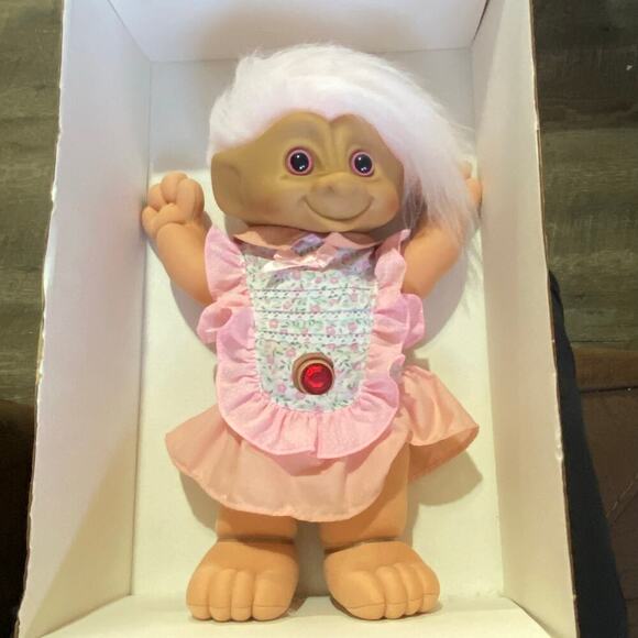 Ace novelty co Other - VTG 1991 ACE NOVELTY CO 14in Treasure Troll Tot Wishstone bellybutton Damage box